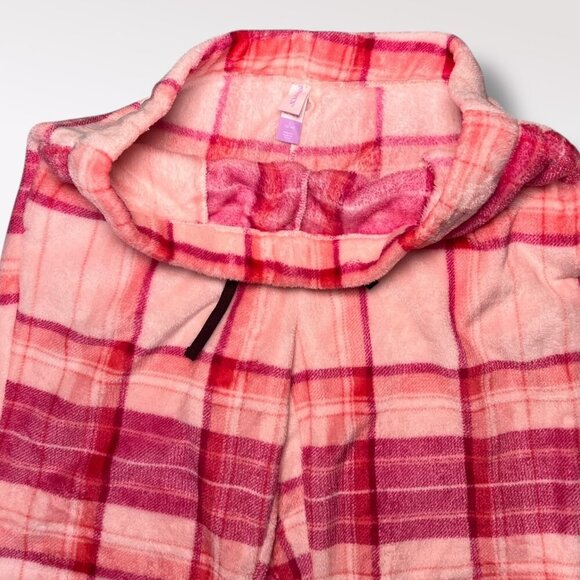 Joyspun Fleece PJ Pants Pink Plaid Joggers Loungewear Size Large - Picture 2 of 8